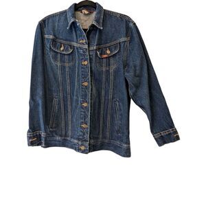 Ms. Lee Button‎ Down Trucker Jean Pockets Blue Denim Jacket Women's Size 5/6 Vtg